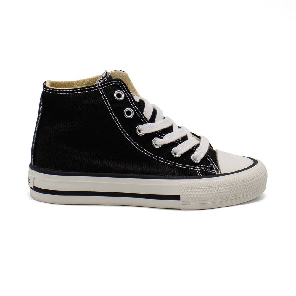 NEW VICTORIA boy's high-top lace-up sneakers in black